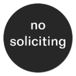 "no soliciting" novelty