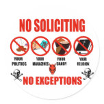 No Soliciting stickers