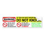 No Solicitors Door Sticker bumper stickers
