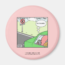 No Squid Zone Hilarious Cartoon Magnet
