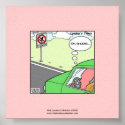 No Squid Zone Hilarious Cartoon Poster posters