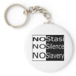 No Stasi, No Silence, No Slavery keychains