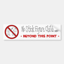 No Stick Figure Kids Bumper Sticker