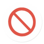 No Symbol Round Sticker
