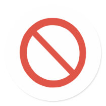 No Symbol Round Sticker