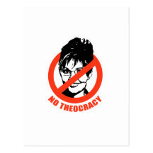 NO THEOCRACY POSTCARD