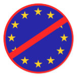 No to the EU Round Stickers