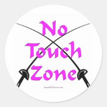 No Touch Zone Fencing Round Stickers