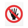 no touching icon postcards