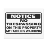 No Trespassing postcard