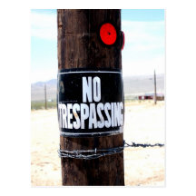 No Trespassing Reflector Postcard