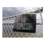 No Trespassing sign lake ocean Post Card