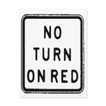 NO TURN ON RED postcards