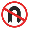 No U Turn stickers