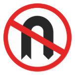 No U Turn stickers