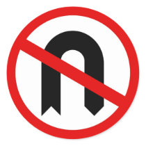 No U Turn stickers