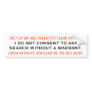 NO WARRANTLESS SEARCH BUMPER STICKER