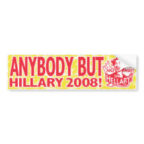 No Way  Hellary Anybody But Hillary Bumper Sticker
