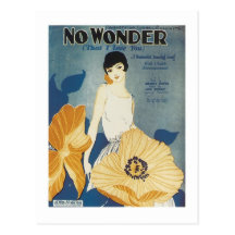 No Wonder That I Love You Vintage Songbook Cover Post Cards