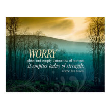 No Worries inspirational post card