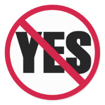 no yes round sticker