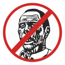 No zombies round sticker