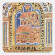 Noah and Ark, detail one of panels Verduner Square Stickers