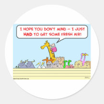 noah ark fresh air giraffe round stickers