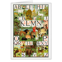 Noah's ABC Alphabet Chart in English Greeting Card