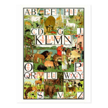 Noah's ABC Alphabet Chart in English for teachers Post Card
