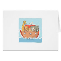 Noah's Ark Baby Announcement Card