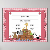 Noah's Ark Baby Girl Poster
