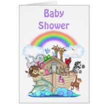 Noah's Ark Baby Shower Invitation Cards