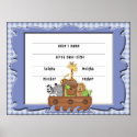 Noah's Ark Boy Birth Certificate posters