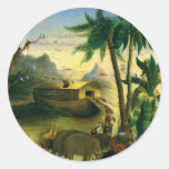 Noahs Ark, Hidley, Vintage Victorian Religious Art Round Stickers