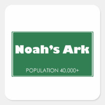 Noah's Ark Population Sign Sticker