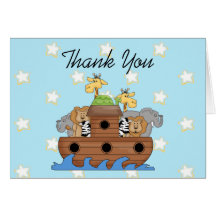 Noah's Ark Thank You  Notes Cards
