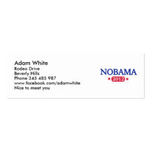 Nobama 2012 election business card template