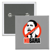 NOBAMA / ANTI-OBAMA T-SHIRT PINBACK BUTTON