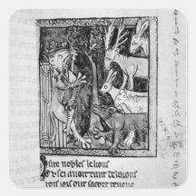 Noble holding, illustration 'Roman de Renart' Stickers