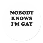 Nobody knows Im gay stickers