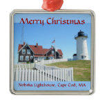 Nobska Lighthouse Merry Christmas Ornament
