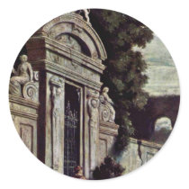 Nocturnal Duel At A Gate By Schwind Moritz Von Round Stickers