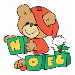 NOEL Cute Christmas Bear photo sculptures