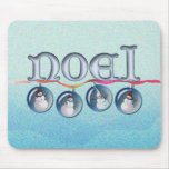 NOEL SNOWMAN GLOBES by SHARON SHARPE Mouse Pad