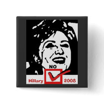 nohillary copy, Hillary, 2008 Pinback Button