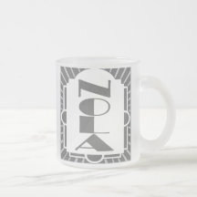 NOLA Art Deco Square In Grey, Coffee Mugs
