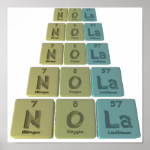 Nola as Nitrogen Oxygen Lanthanum Poster