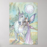 Nomads of the Mystic Dunes Fairy Unicorn Poster posters