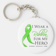 Non-Hodgkin Lymphoma I Wear a Ribbon For My Hero Keychain